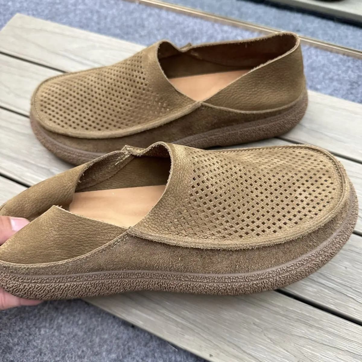 Mocassini Estivi 2026 in Vera Pelle di Vacchetta da Uomo, Scarpe Traspiranti in Pelle Morbida con Suola Oxford