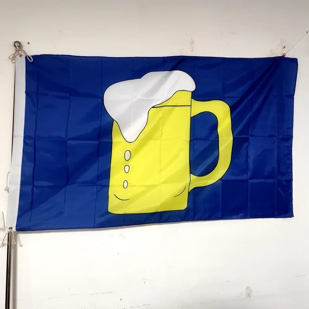 Banner pubblicitario in poliestere con bandiera per tazza da birra 90x150 cm, perfetto per bar/pub/produzione, durevole, promozione aziendale all'aperto