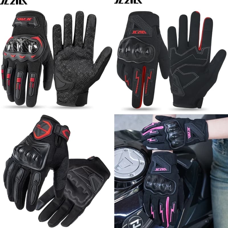 JCAA Summer Full Finger Motorcycle Gloves Breathable Anti-Slip Touchscreen Riding Gear for Men Women Gloves