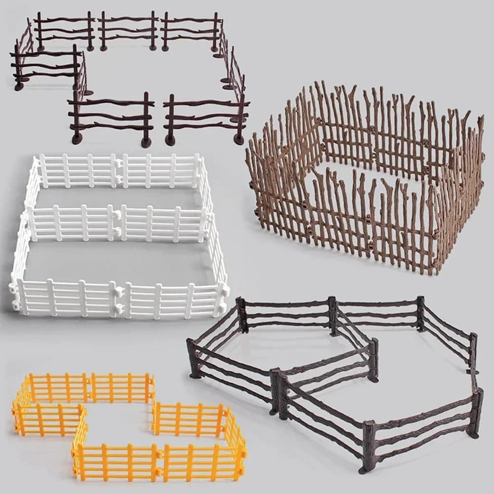 10 Pz/set Recinzione Decorazione Modello di Simulazione Fattoria Ranch FAI DA TE Tavolo di Sabbia Recinzione Accessori Tromba Statica Giocattolo Per Bambini 5 Stili