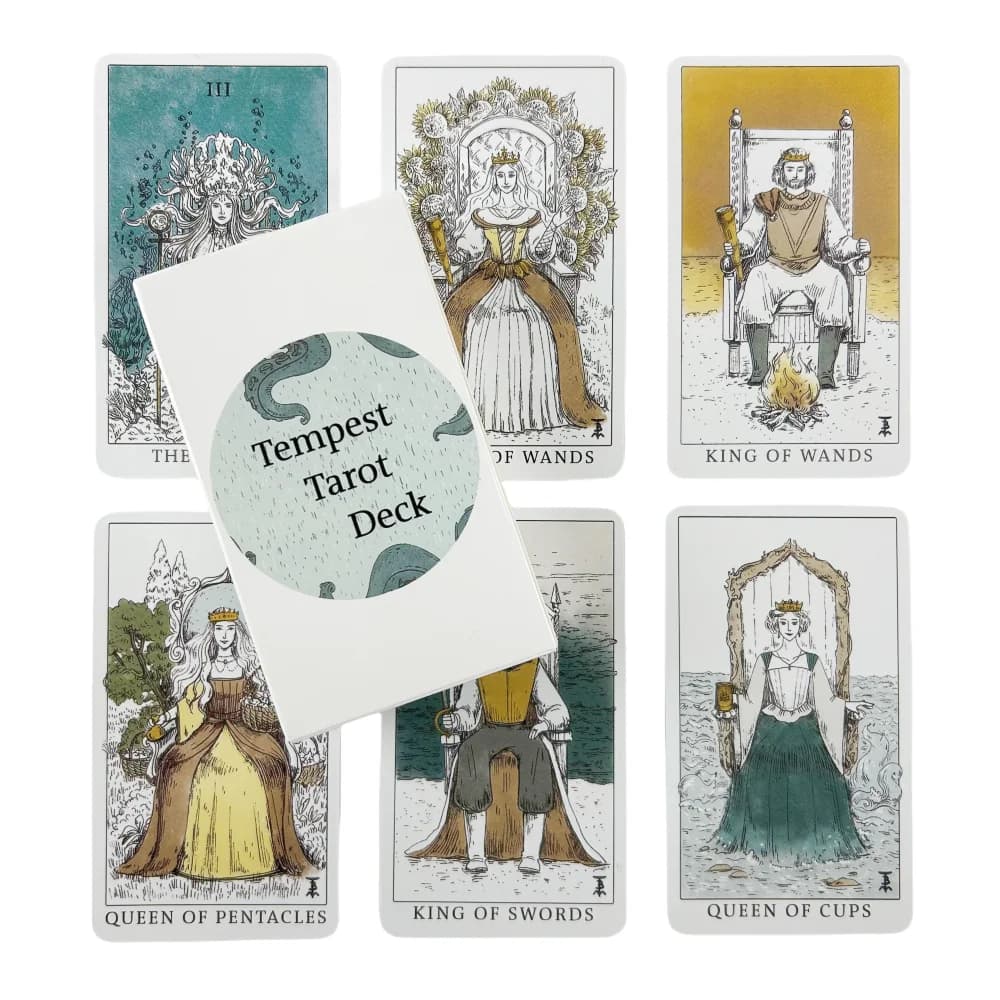 Mazzo di Tarocchi Tempest da 78 Carte, Tarocchi Blu, Tarocchi Marini, Tarocchi Nautici, Tarocchi per Principianti, Tarocchi Indie, Tarocchi Mitologici