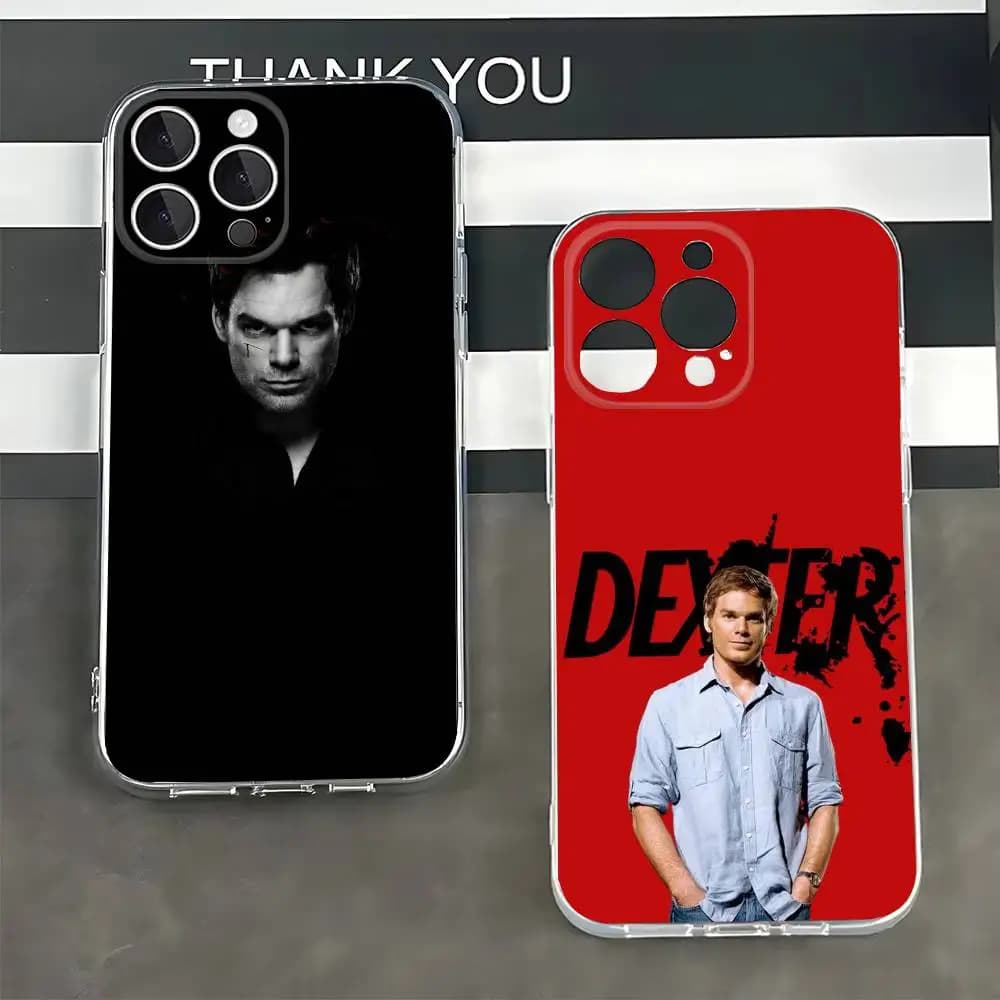 D-Dexter Phone Case For iPhone 17 16 15 11 12 13 14 Pro Max 7 8 Plus X Xr Xs Max SE 12mini Silicone Soft Cover