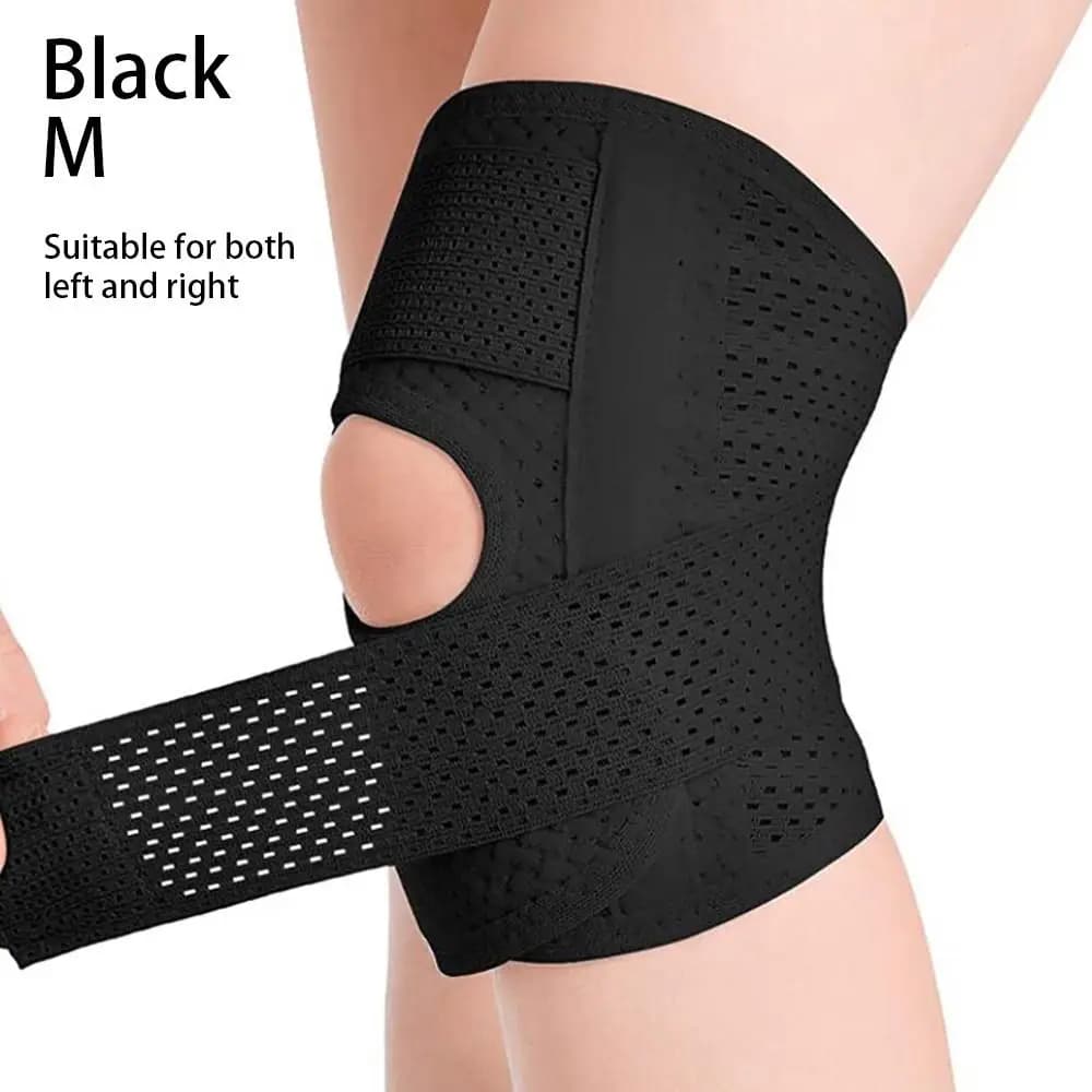 1 pz ginocchiera con stabilizzatori laterali supporto per ginocchio regolabile ginocchiera traspirante professionale per lesioni sportive sollievo articolare