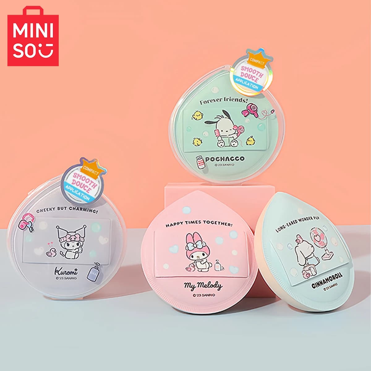 MINISO Sanrio Antibatterico Extra Large Cotton Candy Pocket Cuscino d'aria Soffio di cipria per trucco Polvere antiaderente a lunga durata