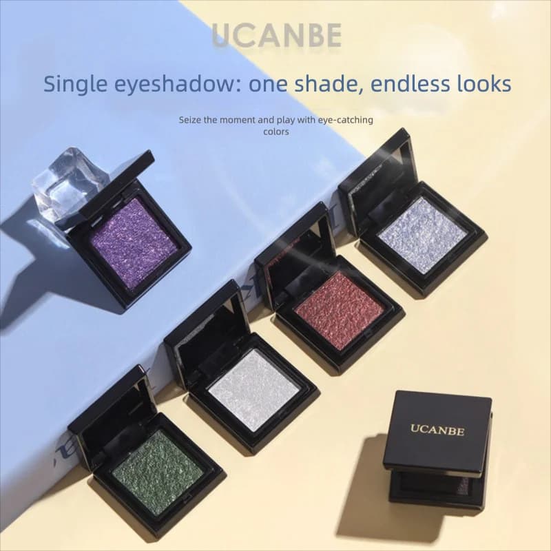Ucanbe Ombretto Monocolore con Polvere Glitterata Fine Perlescente Scintillante in Argento, Viola, Verde, Ultra-luminoso Effetto Diamante