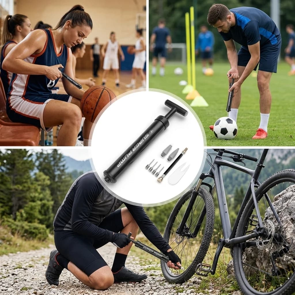 1pc Ball Pump ABS Engineering Plastic for Basketball Football Volleyball Mini Hand Air Inflator Portable Sports Gear