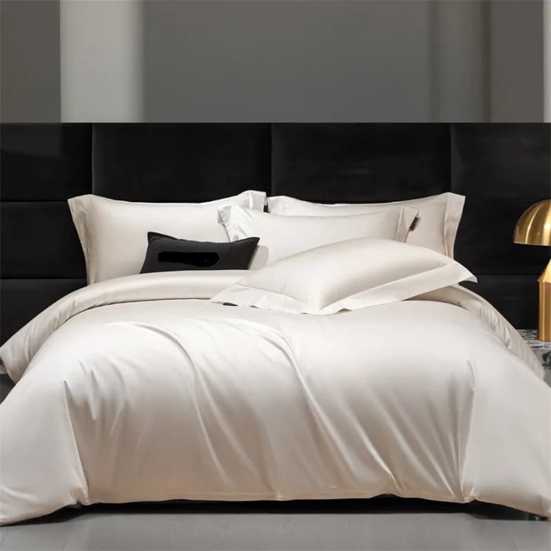 Hotel Grade Solid Color Luxury 1000TC Long Staple Cotton Soft Bedding Set Duvet Cover Bed Sheet/Fitted Sheet Pillowcase 3/4Pcs