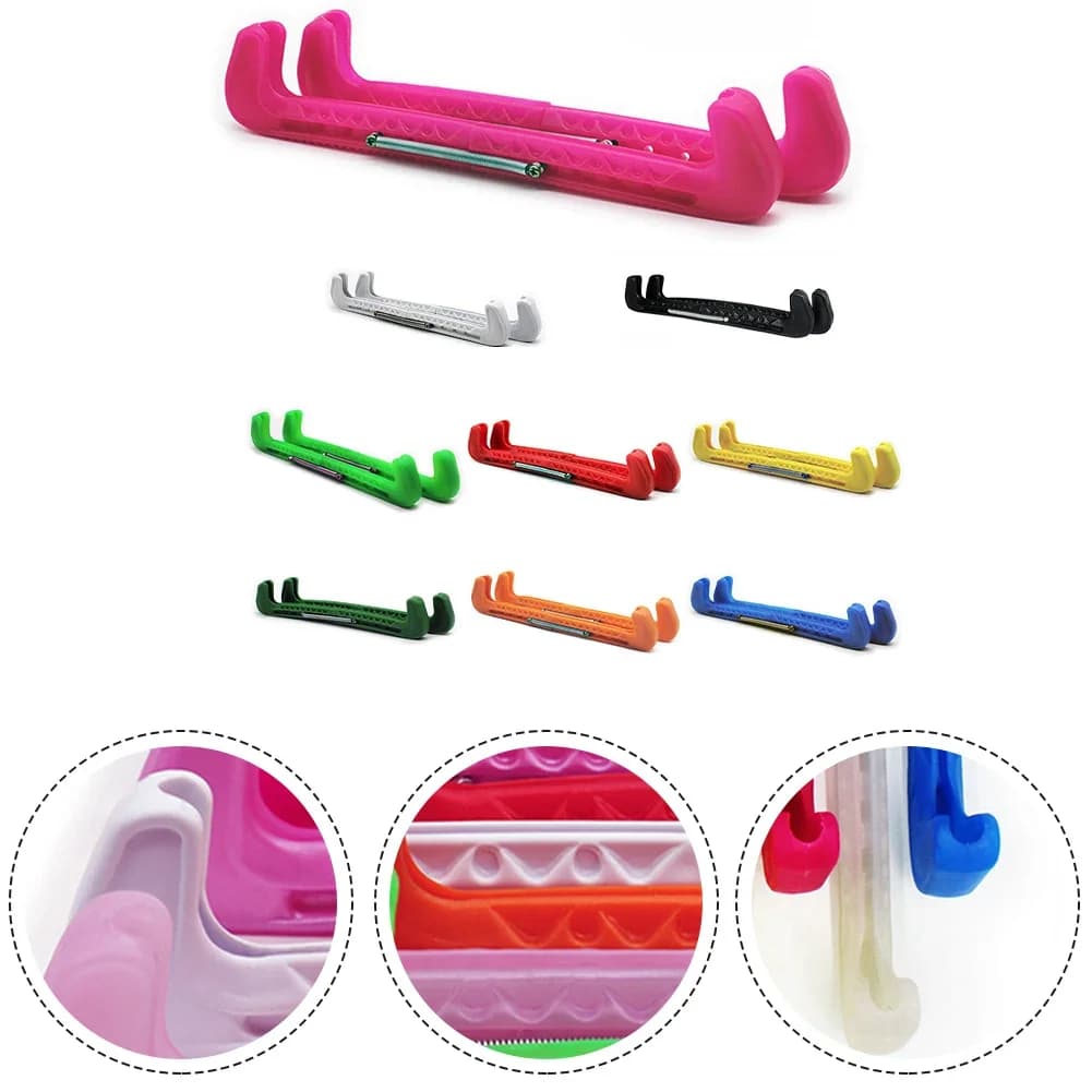 1 paio di coprilama per pattini da ghiaccio, protezioni per lame di pattini da hockey, regolabili, protettive, 31 cm, accessori per lo sci