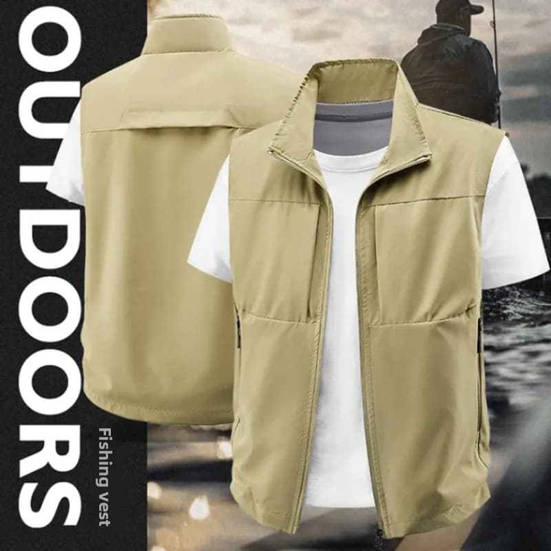Gilet Senza Maniche da Uomo per Protezione Solare, Gilet da Pesca Leggero, Taglie Grandi, Abbigliamento da Lavoro, Gilet Cargo per Uomo e Donna