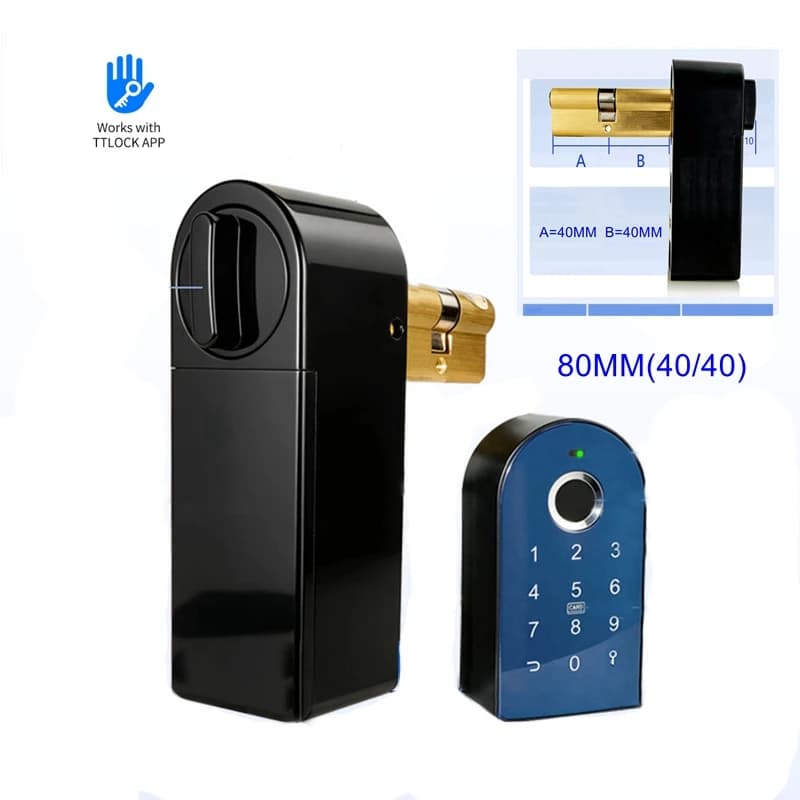 EGFirtor 80MM Cylinder TTLock Bluetooth APP Smart Door Lock Fingerprint Cylinder Password Home Electronic Lock