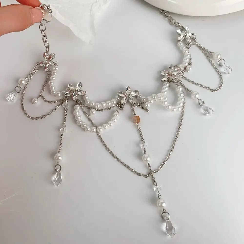 Catene per la vita da donna alla moda con perle, catena floreale per il ventre, catena per fianchi, gioielli eleganti per il corpo, accessorio versatile per la vita