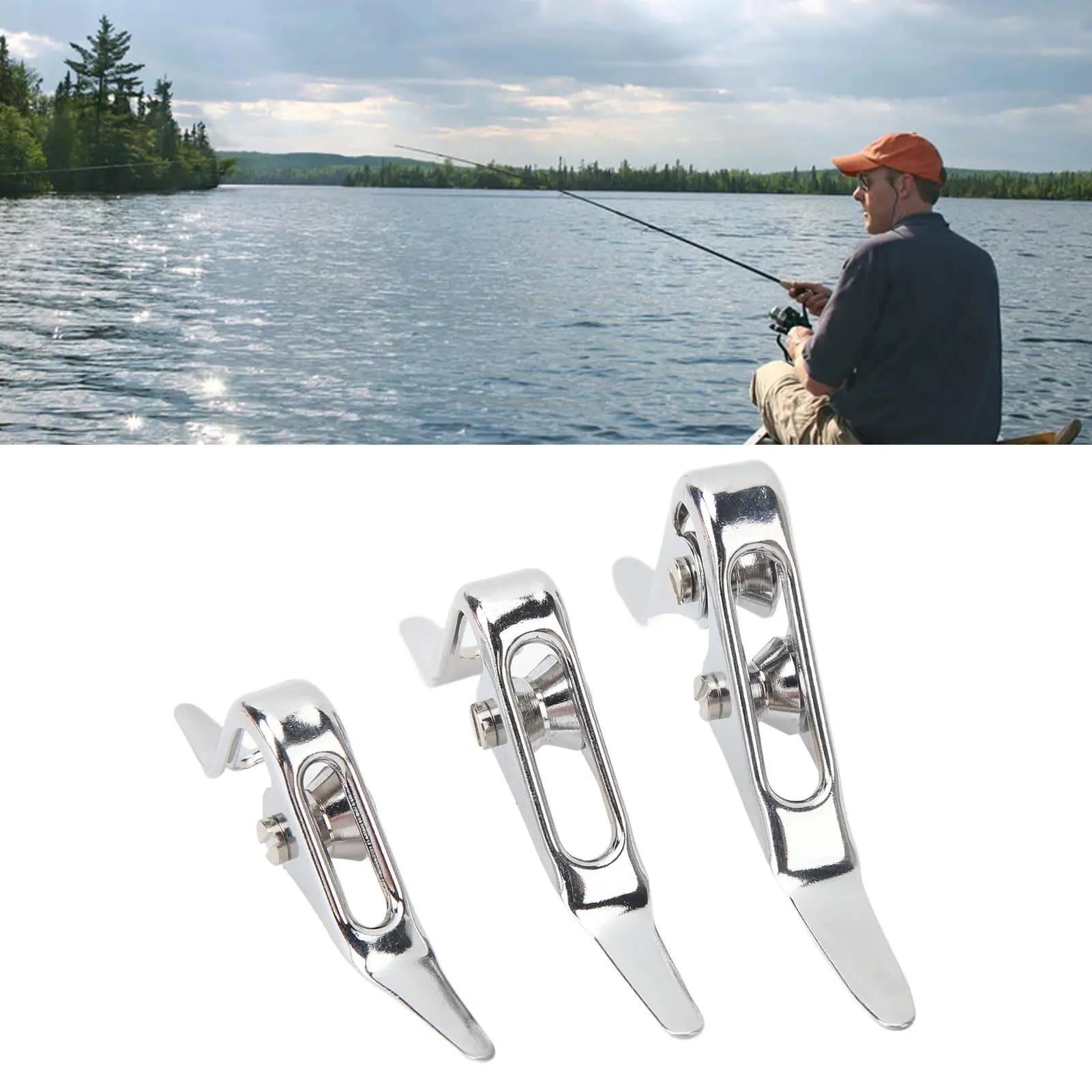 Kit 3 Pezzi Anelli Guida a Doppia Puleggia in Lega di Alluminio per Canna da Pesca, Accessori Fai-da-te per Canna da Ancoraggio, Canna da Barca, Canna da Jigging