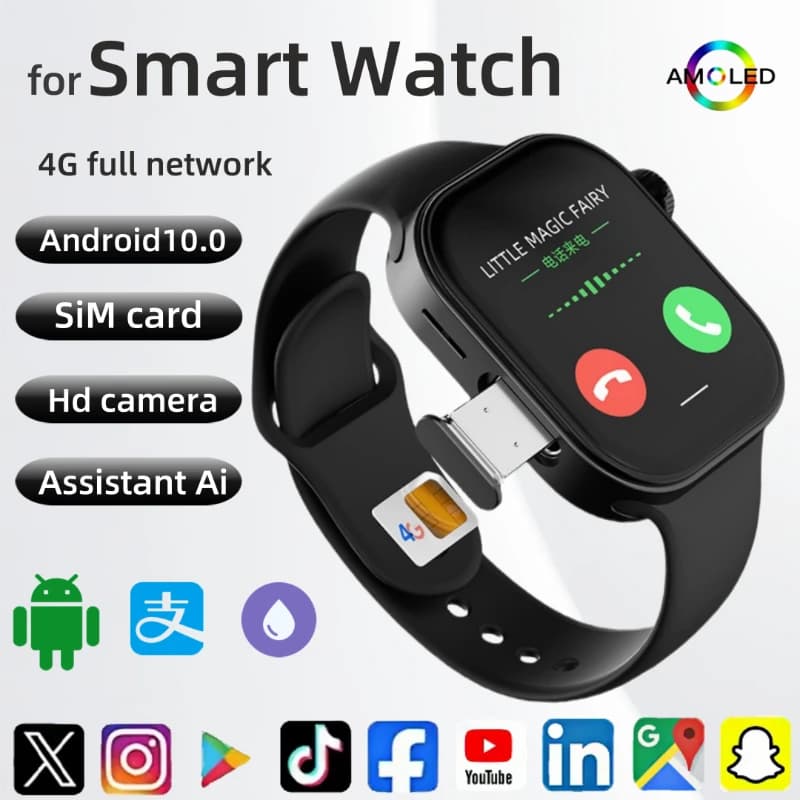 VP99 new adult smartwatch full network 5G with 180 ° rotating camera, 2,29 inch screen, SIM card and heart rate monitoring function