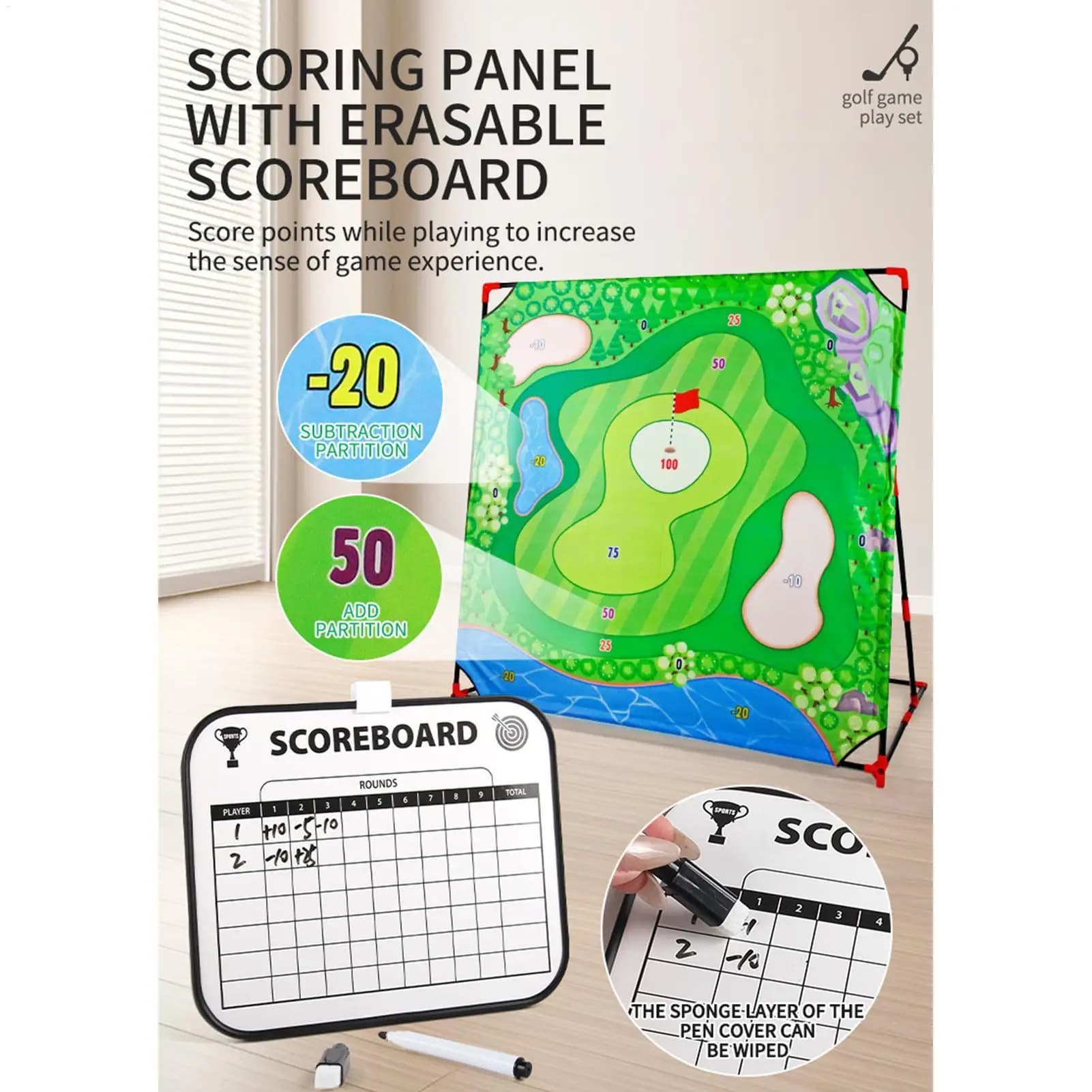 Golf Games For Adults With Hitting Mat Balls Scoreboard Target Golf Chipping Outdoor Games Set For Kids Adults Golfer Family