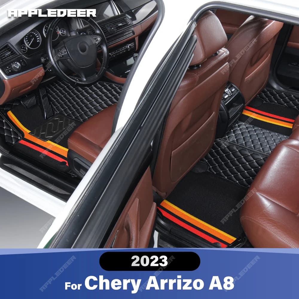 Per Chery Arrizo A8 2023 Tappetini per auto a doppio strato Accessori interni per tappeti per auto personalizzati