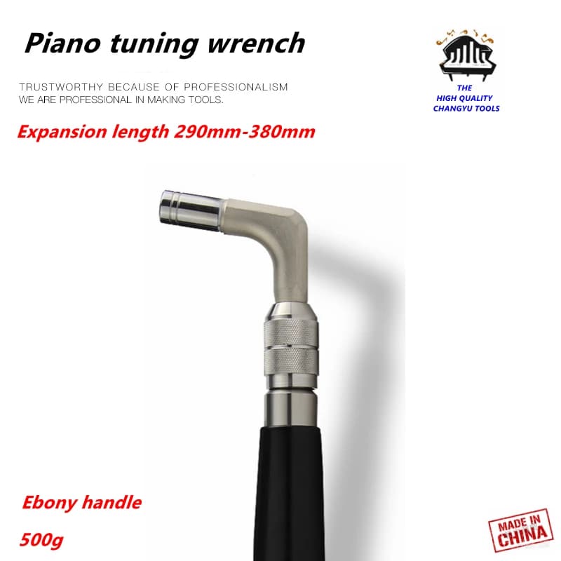 Strumenti per la messa a punto del pianoforte accessori strumento per chiave per accordatura del pianoforte telescopico ad alto raggio martello per accordatura in stile tedesco manico in ebano parti del pianoforte
