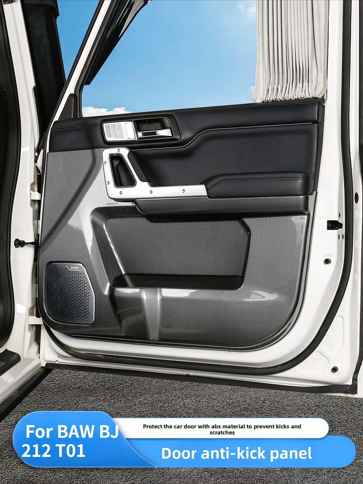 Per BAIC BAW BJ 212 T01: Pannello sottoporta auto, rivestimento in fibra di carbonio, copertura anello altoparlante, accessori per modifica interni