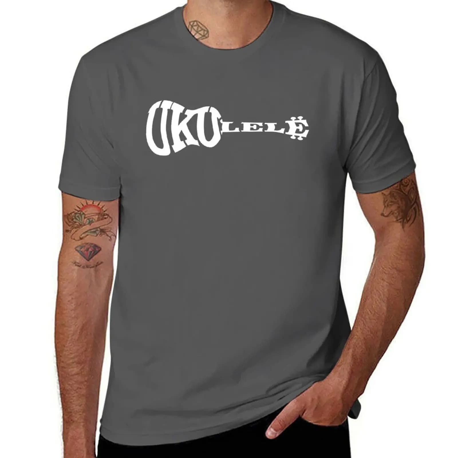 T-shirt Ukulele Is the Word, t-shirt casual in stile workwear