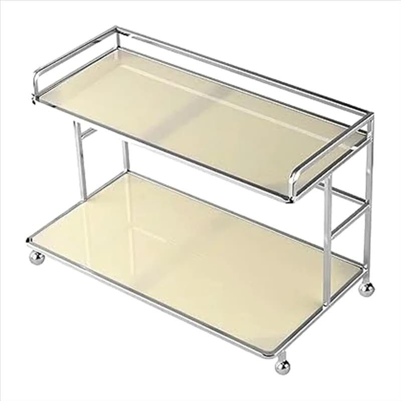 Organizzatore per trucchi da bagno a 2 livelli BHBD-1 PCS, organizer da toeletta in metallo elettroplaccato, mensola portaoggetti per camera da letto