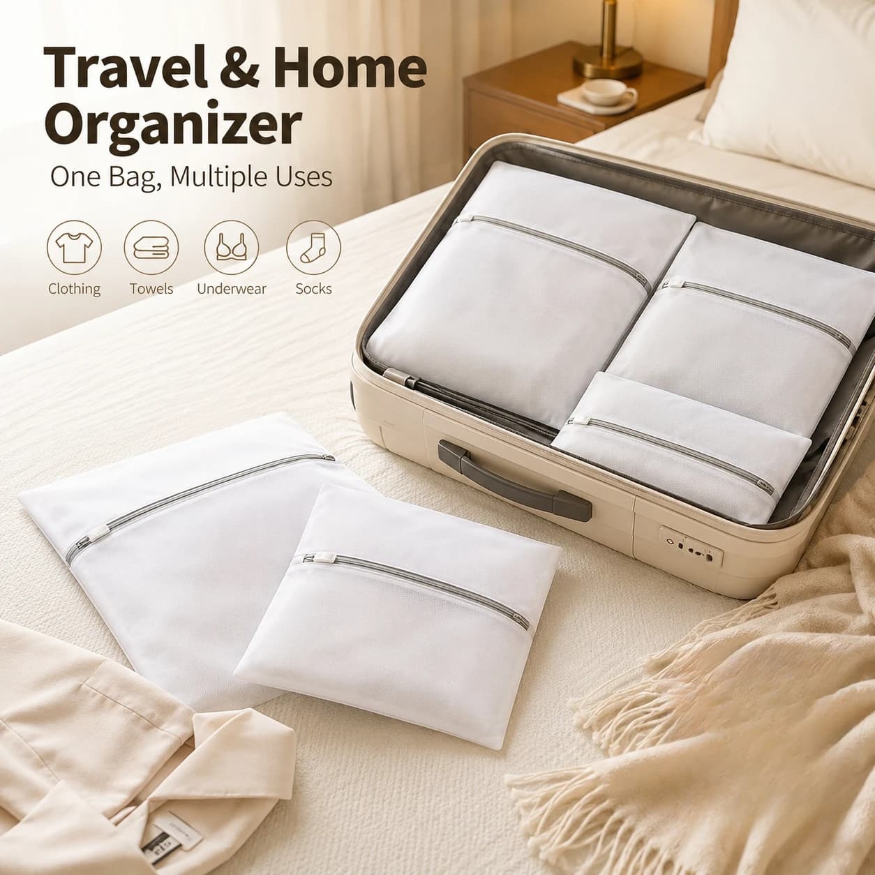 Laundry Mesh Storage Bags Set Delicate Garment Washing Pouches for Underwear Bras Socks Anti Deformation College Dorm Essentials