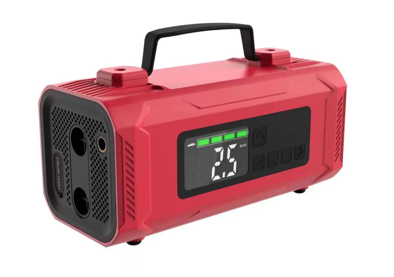 l # Nuovo design Picco 2500A Batteria per auto Avviatore di emergenza Gonfiatore per pneumatici portatile Compressore d'aria 12v Avviatore di emergenza per auto
