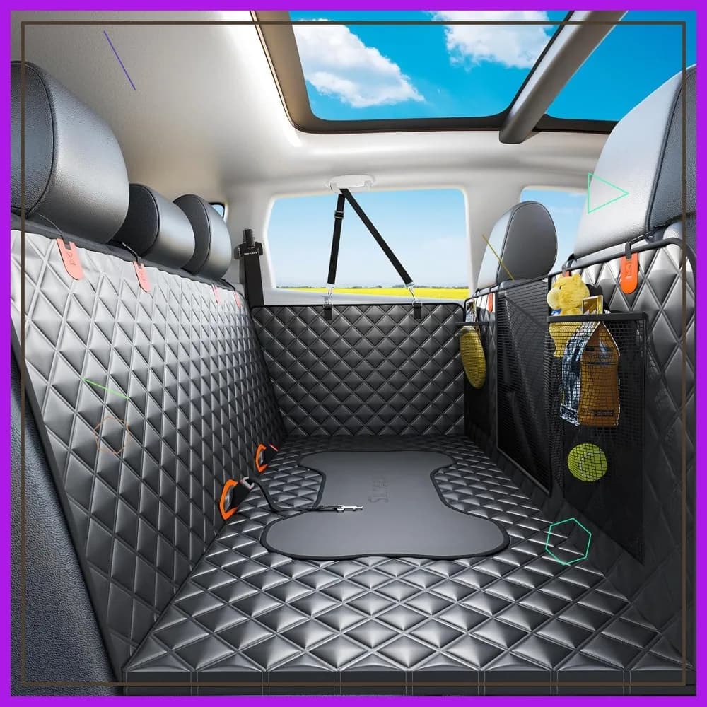 Coprisedile per Auto per Cani con Fondo Rigido e Amaca, Protezione Impermeabile per Sedile Posteriore, SUV, Camion - Resistente