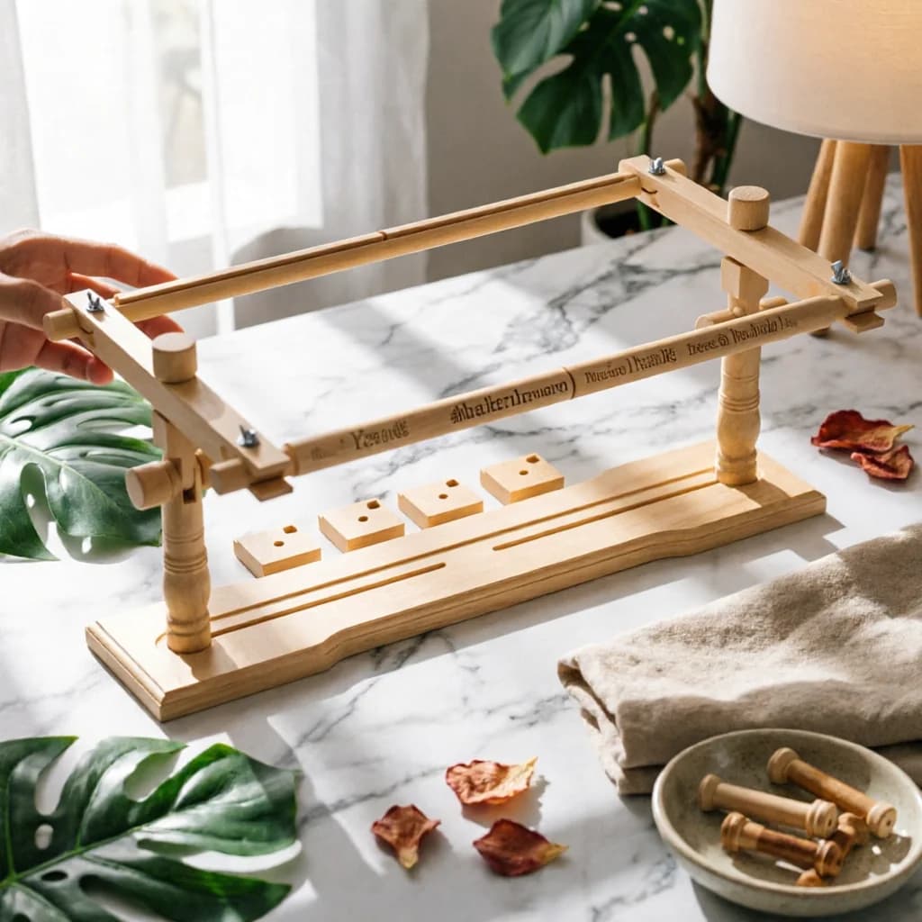 Tabletop Embroidery Stand Beech Wood Cross Stitch Stand Craft Tool Clamp Fasteners