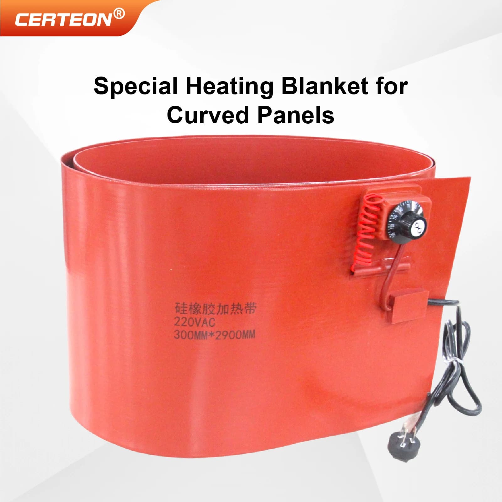 Coperta Riscaldante in Silicone 220V 0-200°C ℃ Piastra Flessibile Curva da 4500W con Termostato Regolabile