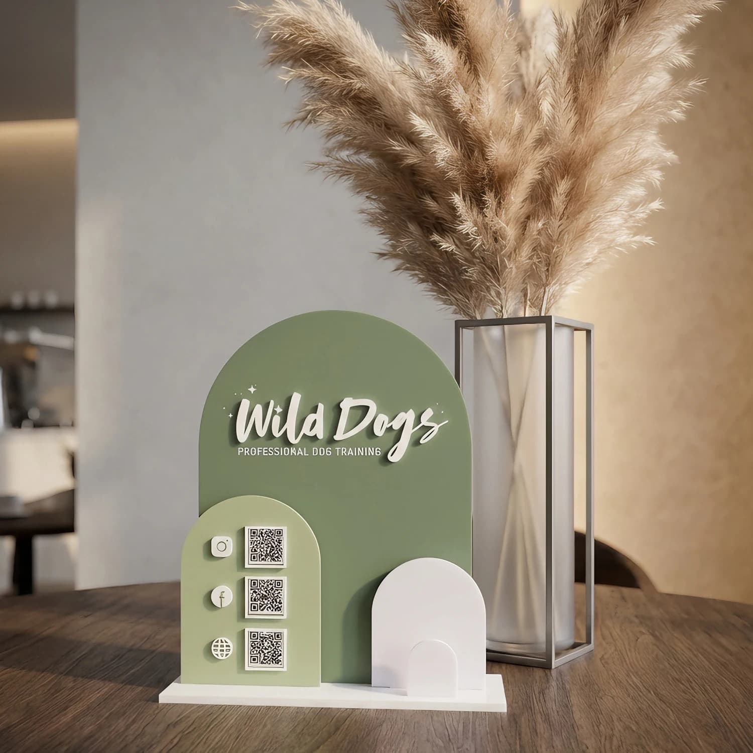 Custom 3D Social Media Corporate QR Code Sign Scan to pay Plates with Instagram QR code in acrylic with custom logo with paper support