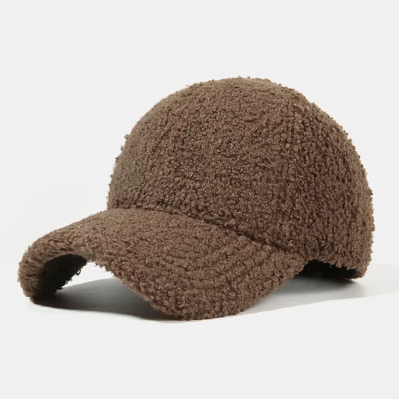 Unisex Sherpa Hat - Winter Warm Snapback with Windproof Design, Solid Color Versatile Cap for Autumn Winter Outdoor