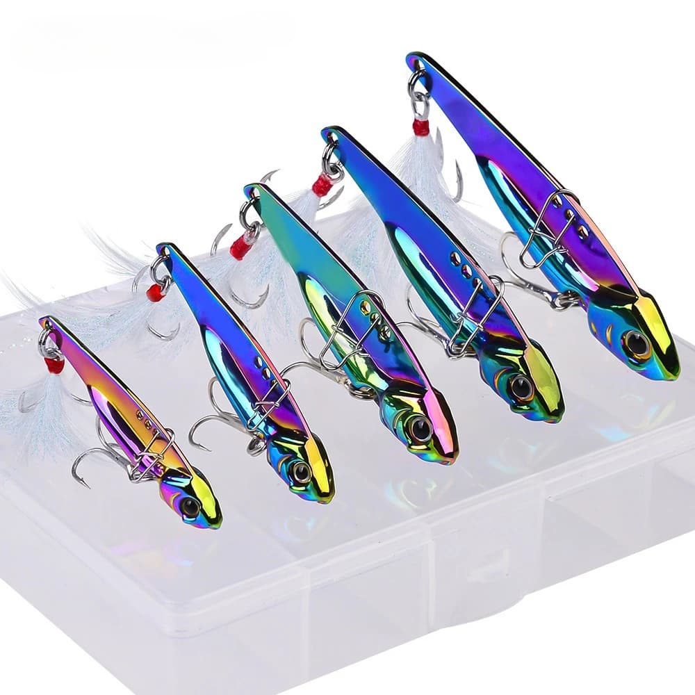 Esca da pesca vibrante Spinner Esca finta con denti di drago con vibrazione multiprofondità a lancio lungo con set di scatole