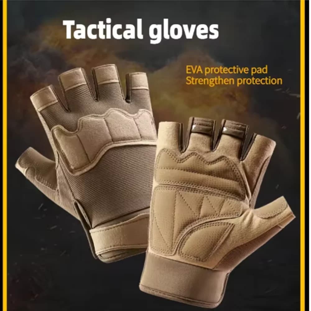 Outdoor training tactics Half finger Gloves for men Breathable summer cycling gloves anti slip Fishing accessories for gym exercises