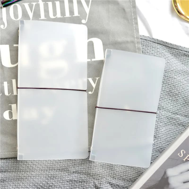 Fromthenon Transparent Traveler's Notebook Shell for Midori Planner Standard Filler Paper Storage Folder Cover School Stationery
