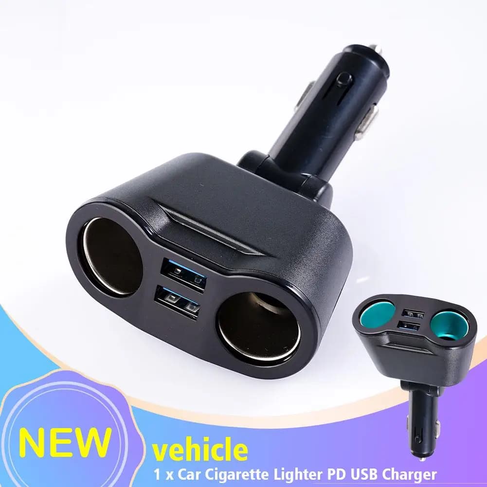 Caricabatteria per auto veloce Splitter presa 12V-24V Doppio USB Type-C Display digitale per ricarica per auto per ricarica rapida del telefono cellulare