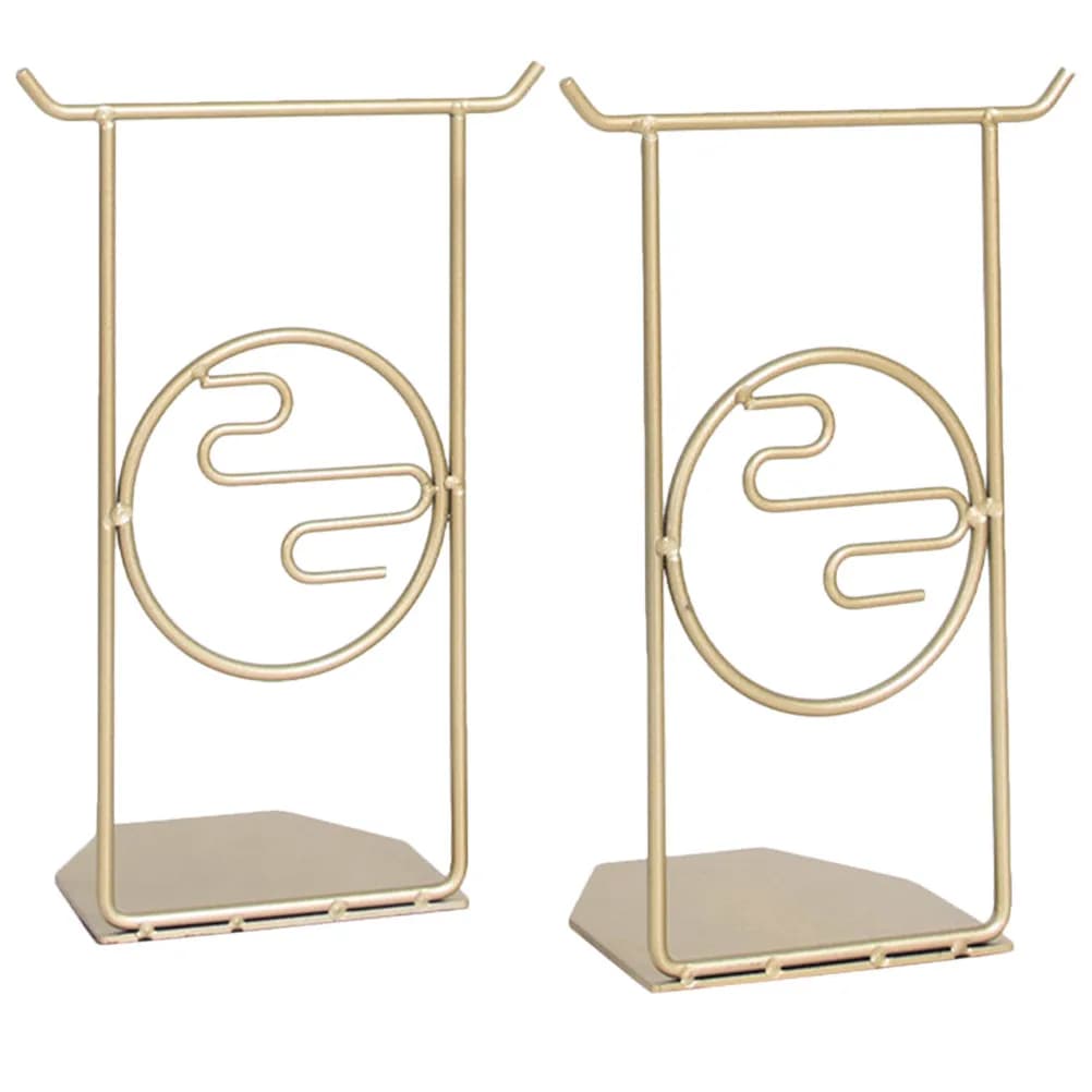 2 Pezzi Supporto per Libri in Metallo, Fermalibri Multiuso per Scrivania, Organizzatore di Libri, Porta Documenti, Resistente all'Usura, Fermalibri Artigianale