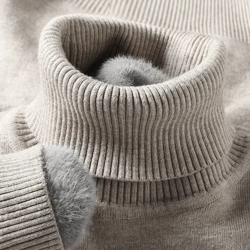 Sweatwear Mens Anti-pilling High Quality Knitted Turtleneck Sweater Slim Fit Long Sleeve Pullover Solid Color Trend Men Clothing