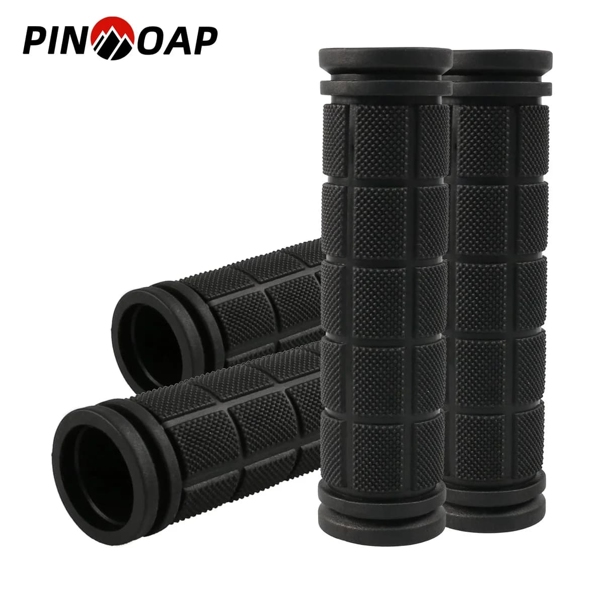 1 pair of soft black non-slip rubber bike handlebar gloves with durable handlebar cover for removable silicone mountain bike