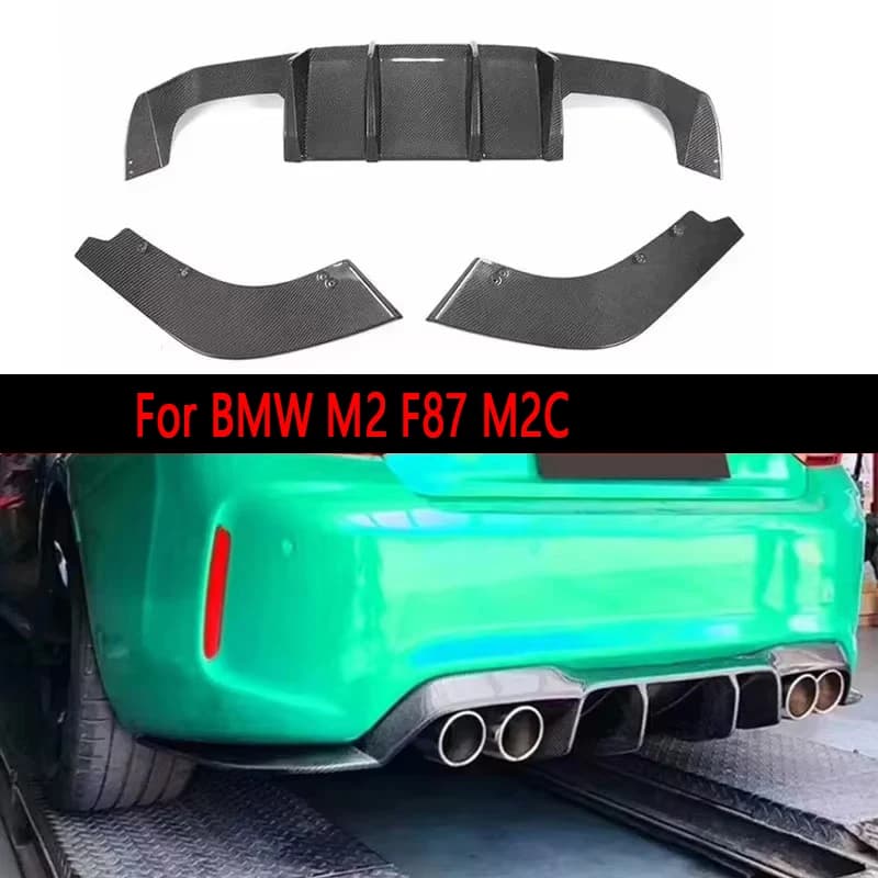 For BMW M2 F87 M2C Carbon Fiber Diffuser Car Rear Bumper Diffuser Rear Splitters Spoiler Back lip V Style Diffuser