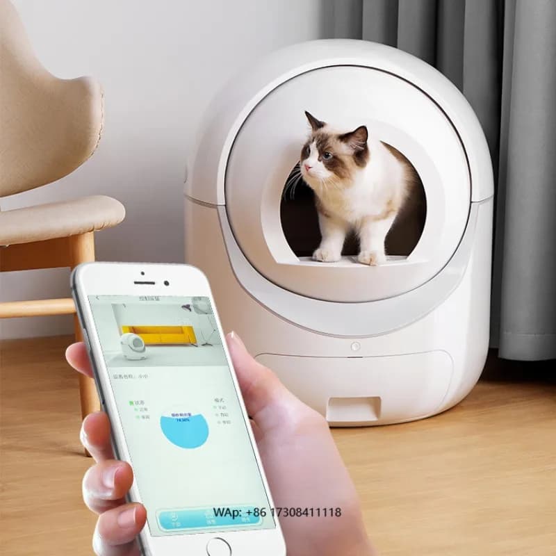 Mobili chiusi nascosti in plastica per animali domestici completamente chiusi grandi bidoni della spazzatura automatici autopulenti