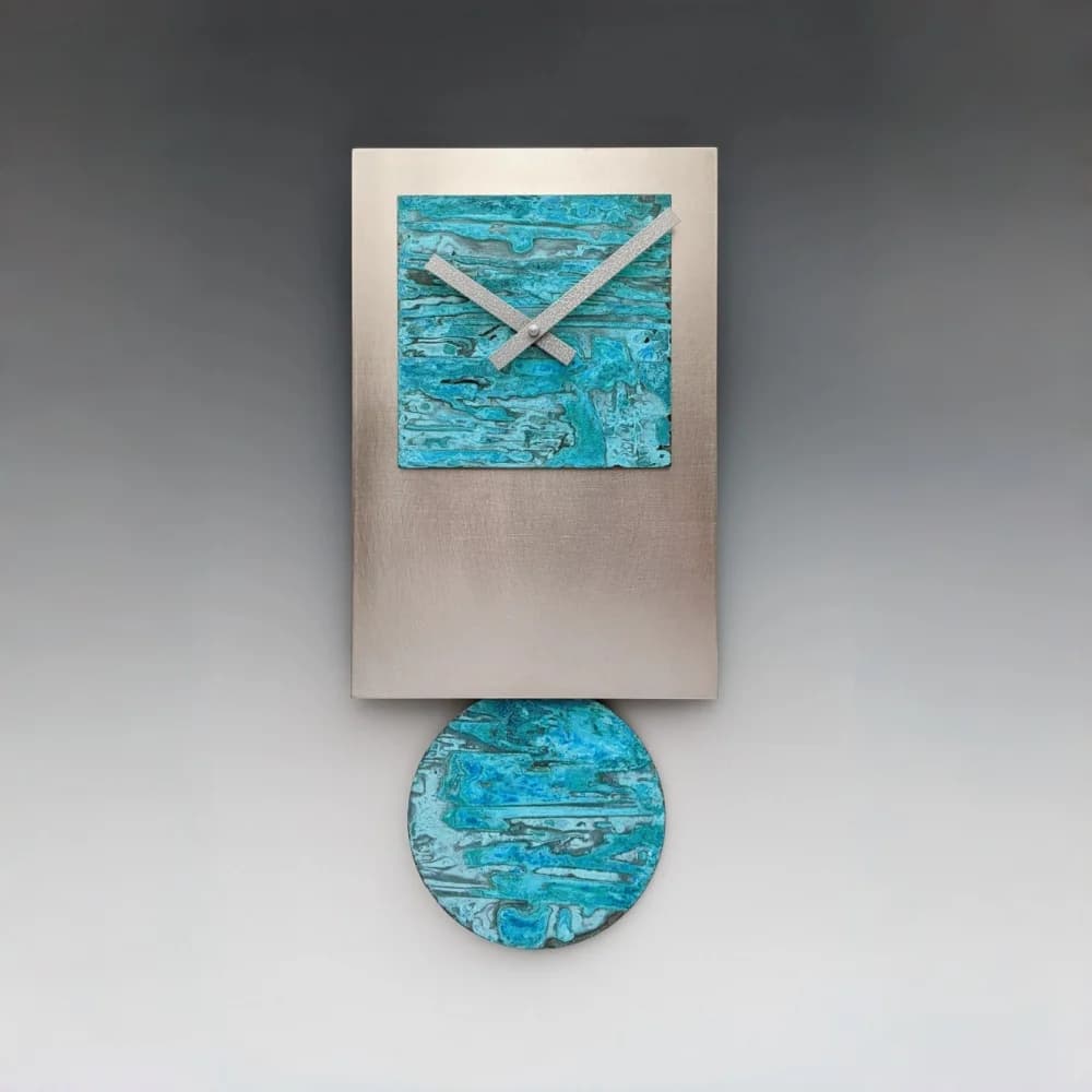 Orologio da Parete al Quarzo con Pendolo Oscillante, Silenzioso, Creativo, con Altoparlante, Orologio Muto