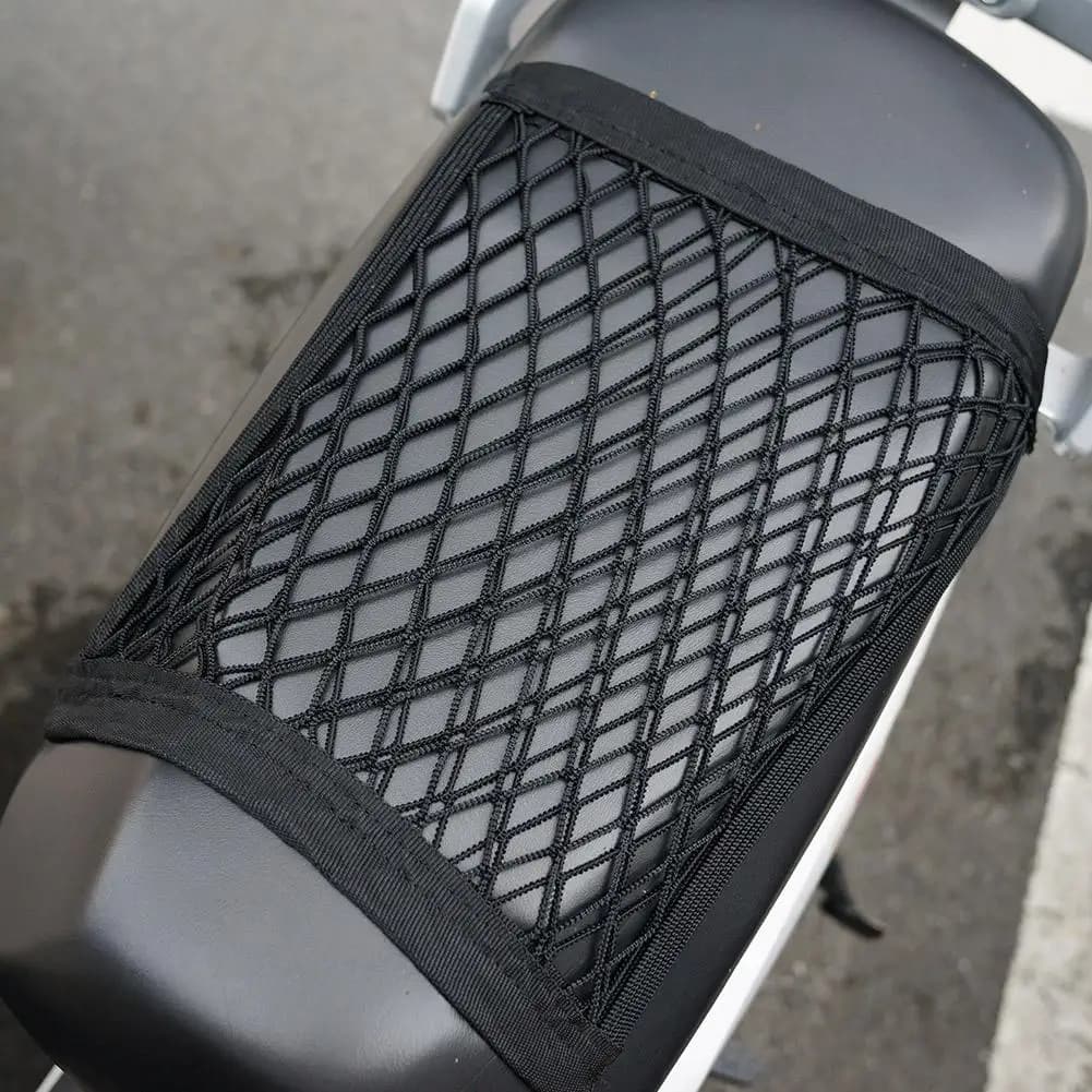 Motorcycle Cargo Net High Elastic Double Layer Motorcycle Net for Helmet Storage 10"X11" Bungee Cargo Net with Hooks Luggage Net