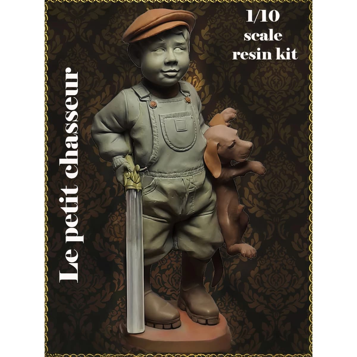 Kit modello in resina non verniciata in scala 1/10, (corpo intero) Little Hunter non assemblato e non verniciato GK, 1731