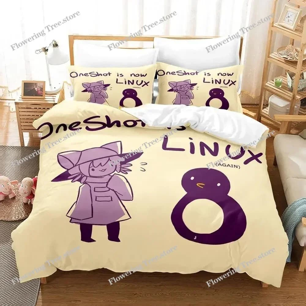 Game OneShot Bedding Set Single Twin Full Queen King Size Bed Set Adult Kid Bedroom Duvet cover Sets 3D Anime Bed Sheet Set