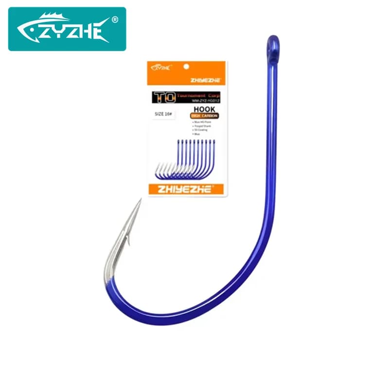 ZYZHE fishing hooks for bass, high carbon steel, sharp, 14-24 pieces/box, 6 sizes, for carp and octopus, accessories and fishing gear