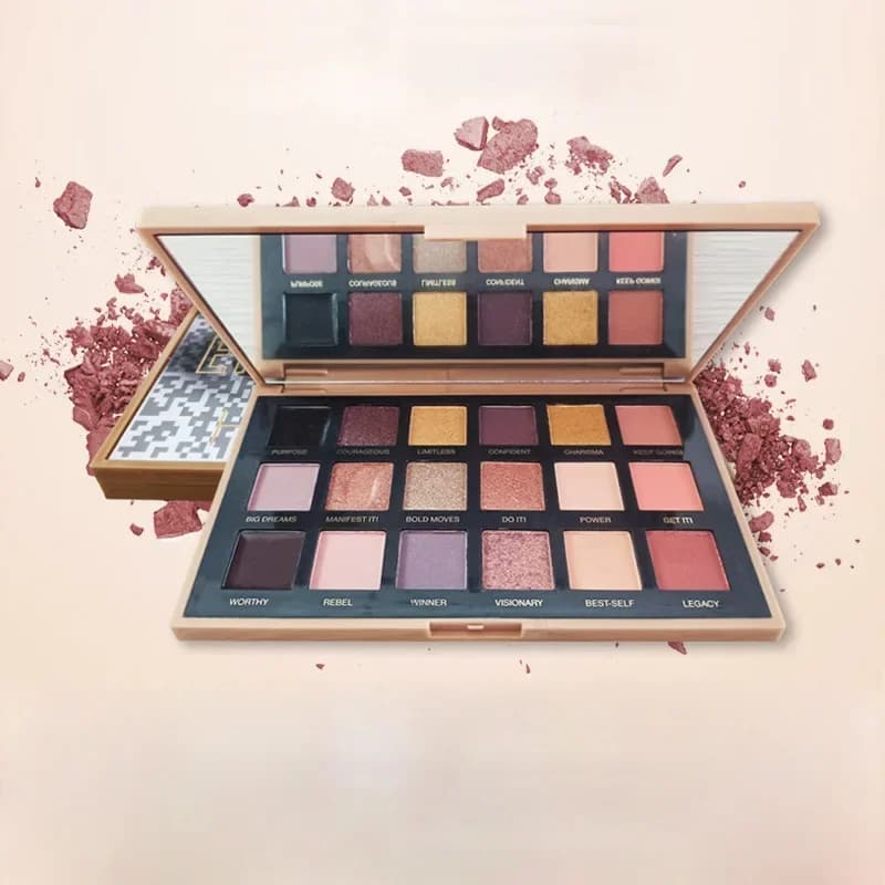 Palette Ombretti 18 Colori, Opachi e Glitterati, Alta Pigmentazione, Lunga Durata, Resistenti alle Sbavature, per Trucco Quotidiano e Feste, Regalo per San Valentino