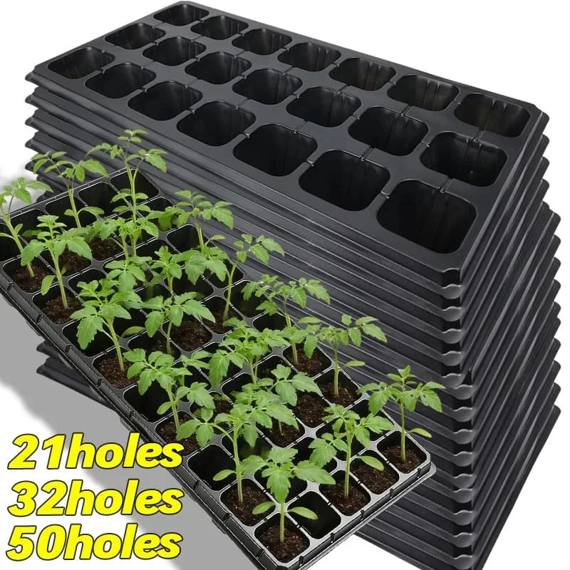 Plastic Tray for Semina with 21/32/50 Holes, Practical Container for Garden Plants, Ventilate Vase for Vegetable Growing and Flowers