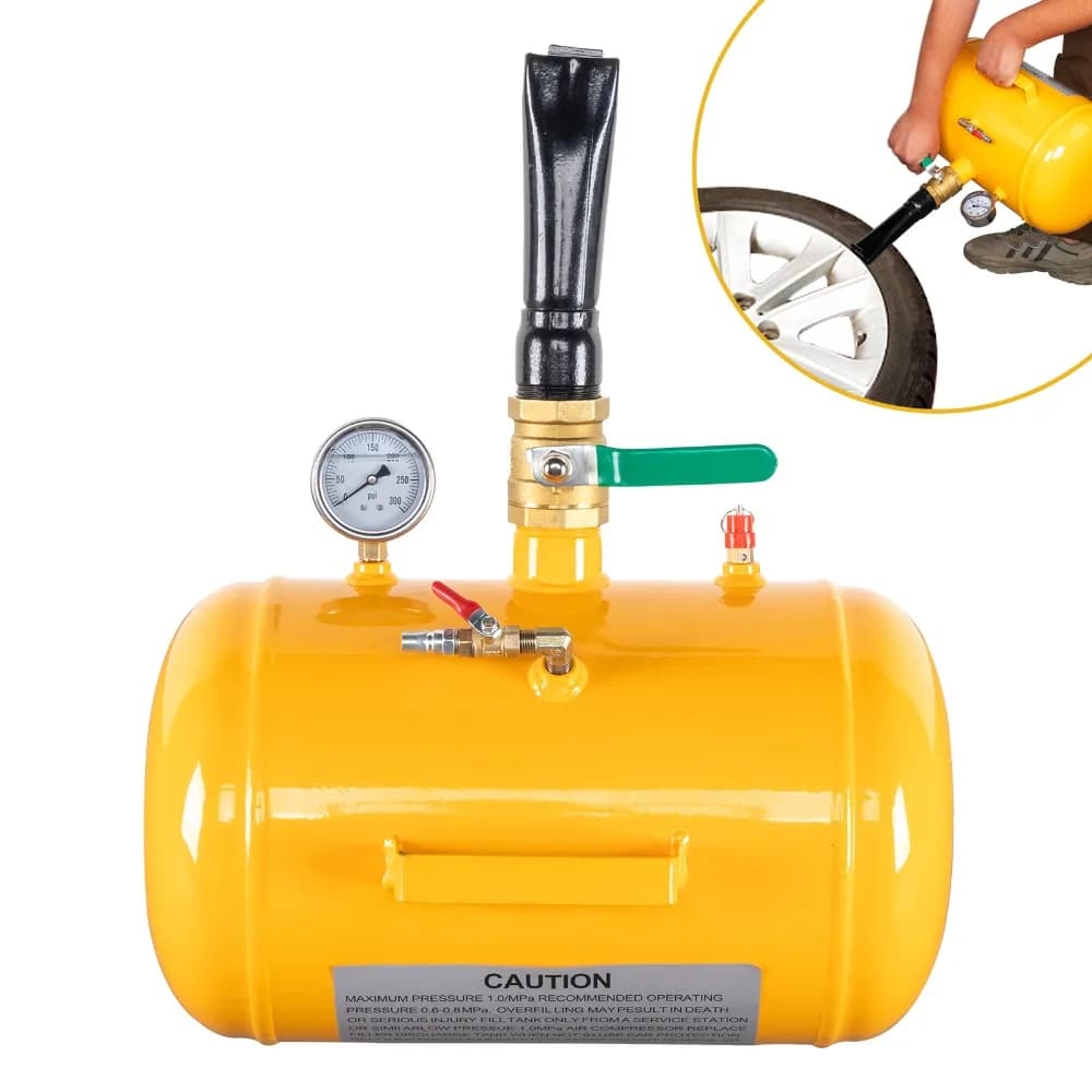 Compressore d'Aria da 145 PSI per Pneumatici da 5 Galloni, Strumento per Inflazione e Sedimentazione Pneumatici per Camion e ATV