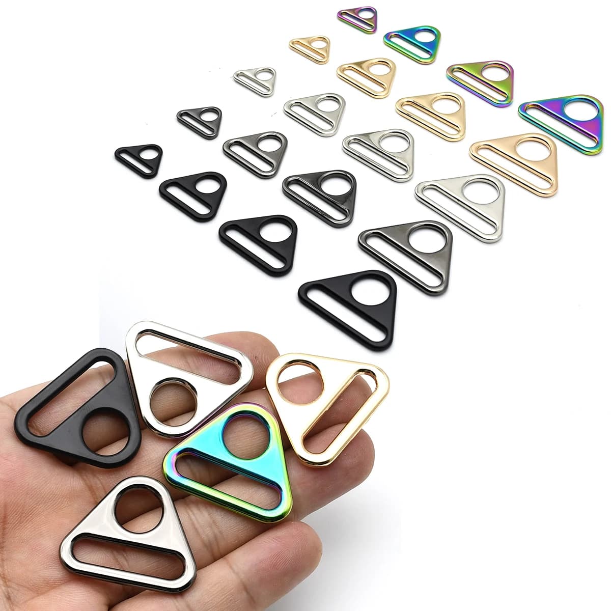 5 fibbie ad anello triangolare in metallo, fibbia regolabile per gancio per zaino, parti per borse, cinturino, cintura, indumento, bagagli, accessori fai da te