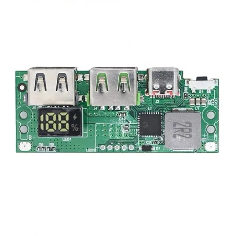 Modulo di ricarica rapida A99E-LED 22.5W IP5356 3.7V USB+Type-C+Micro Port per Power Bank fai da te