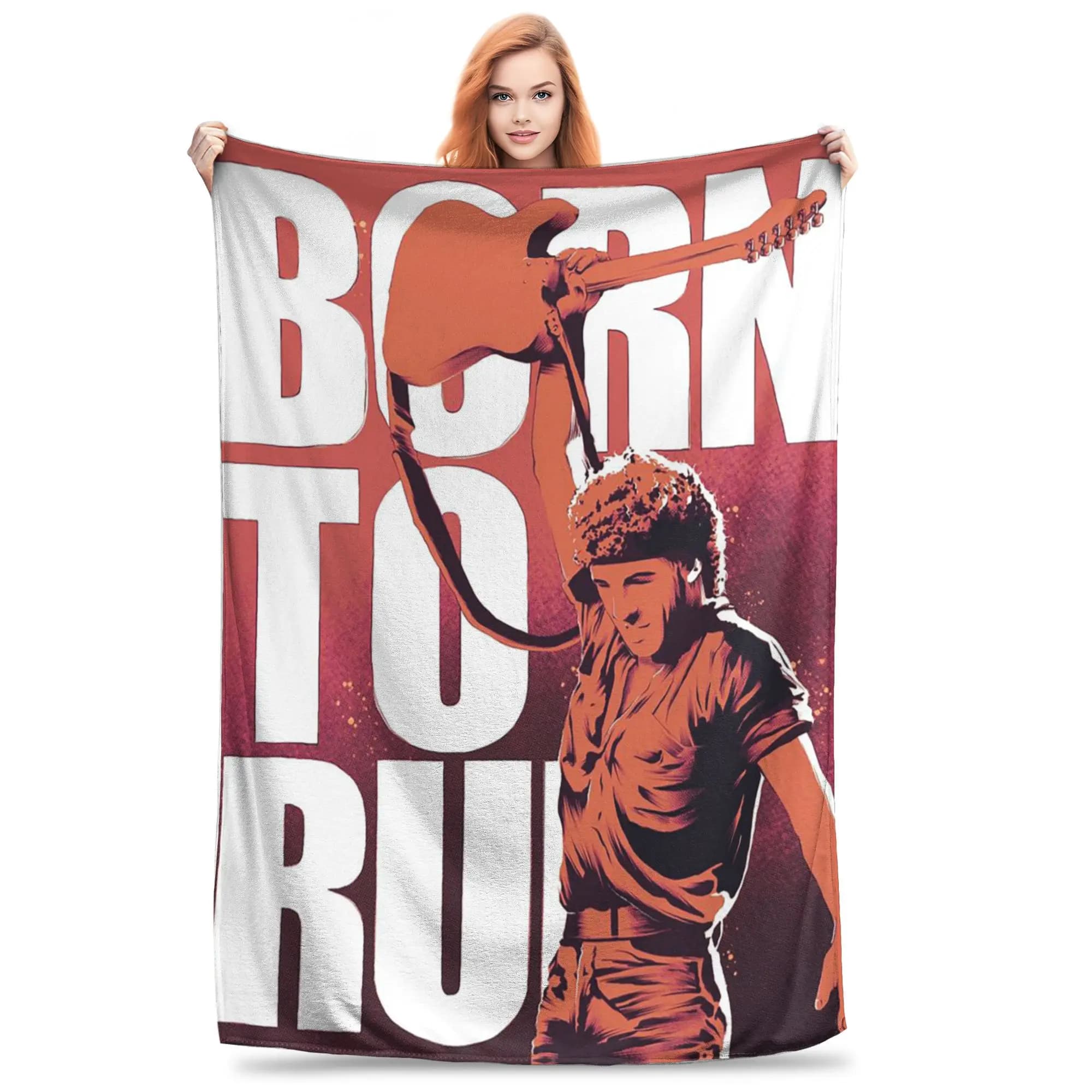 Flannel Throw Blanket Bruce Springsteen Born In The USA Rock Music Singer Warm Plush Blankets Soft Bedspread for Bedroom Picnic